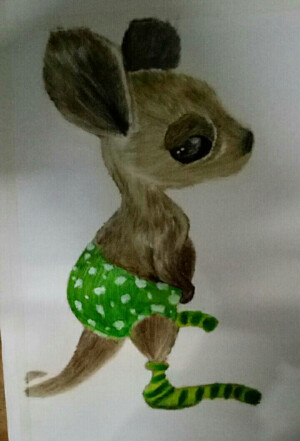 袋袋袋鼠☞刀笔油画挂画，萌萌哒的小袋鼠碰上萌萌心的你，会碰撞出怎样的火花呢？萌萌袋鼠现在正在寻找主人，把它抱回家吧！