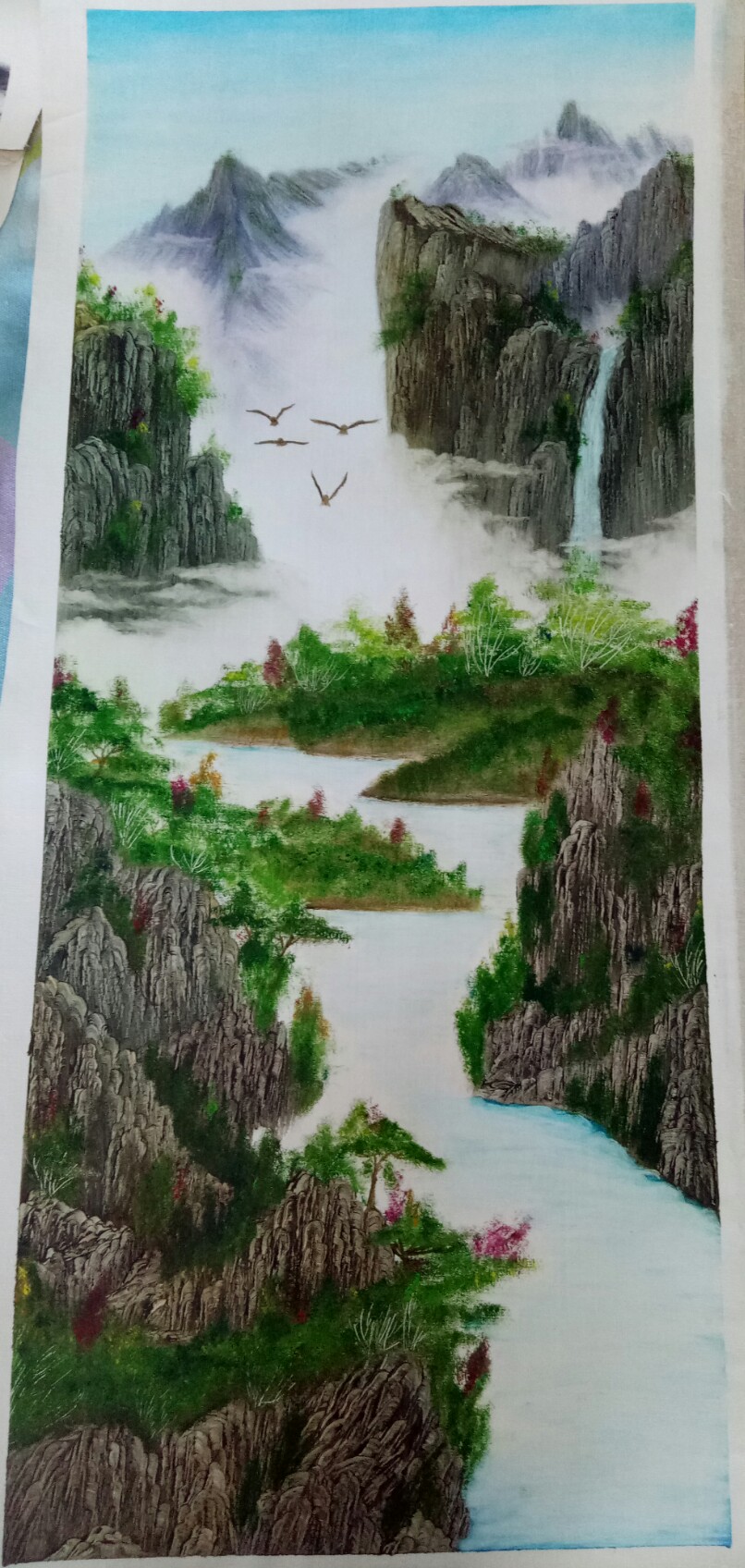 这张是大幅刀笔油画，宝宝倾心力作，挂在墙上很有感觉哦，也是送礼的最佳宝贝，喜欢的赶紧看看吧☀