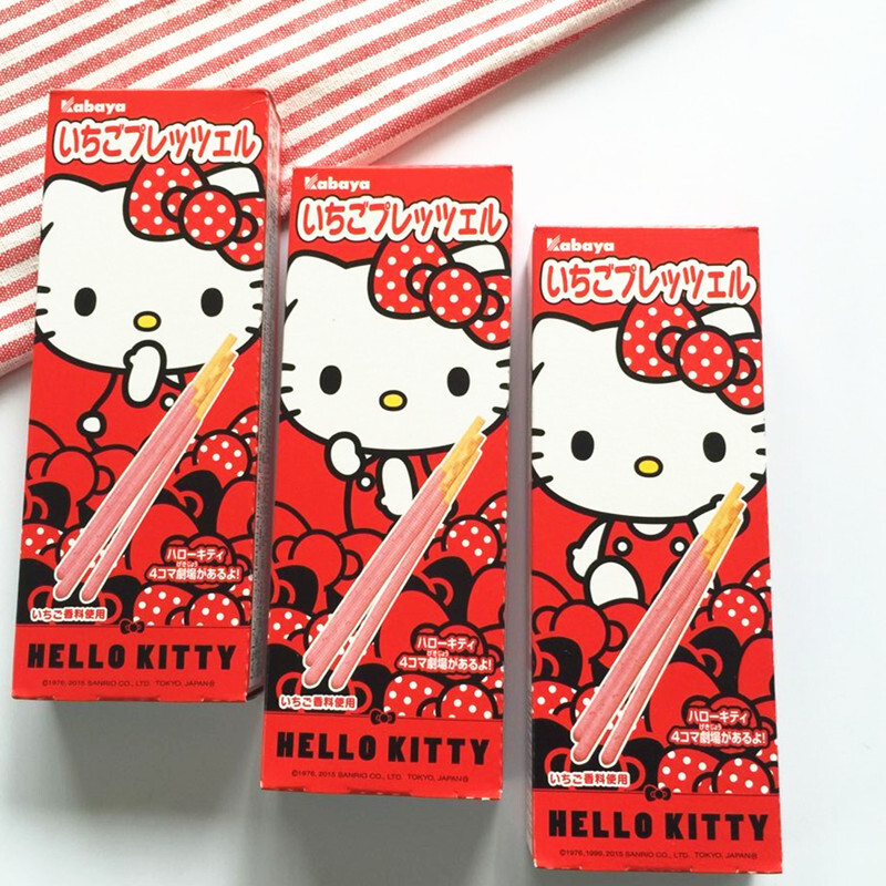 日本进口 喀芭雅kabaya hello kitty 草莓饼干棒25g 6767