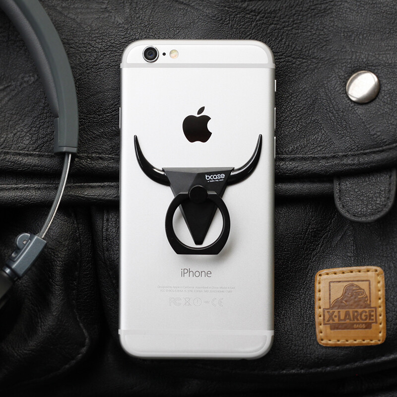 bcase公牛手机平板懒人金属指环支架三星苹果iphone76粘贴式卡扣