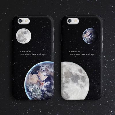 地球和月球原创设计iPhone7/7plus手机壳 苹果6s情侣手机壳新款潮