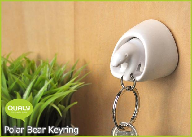 现货正品！QUALY Polar Bear Key ring 北极熊 钥匙圈 可收纳