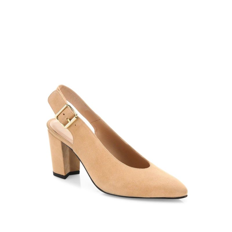 Stuart Weitzman Lamella Suede Slingback Pumps