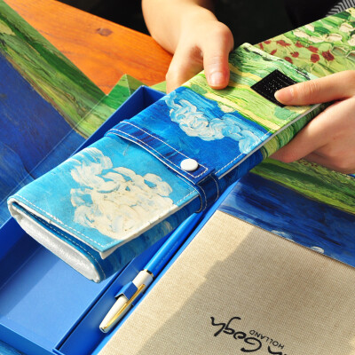晨光创意高档精装礼盒本纪念梵高125周年套装 笔记本笔袋金属钢笔