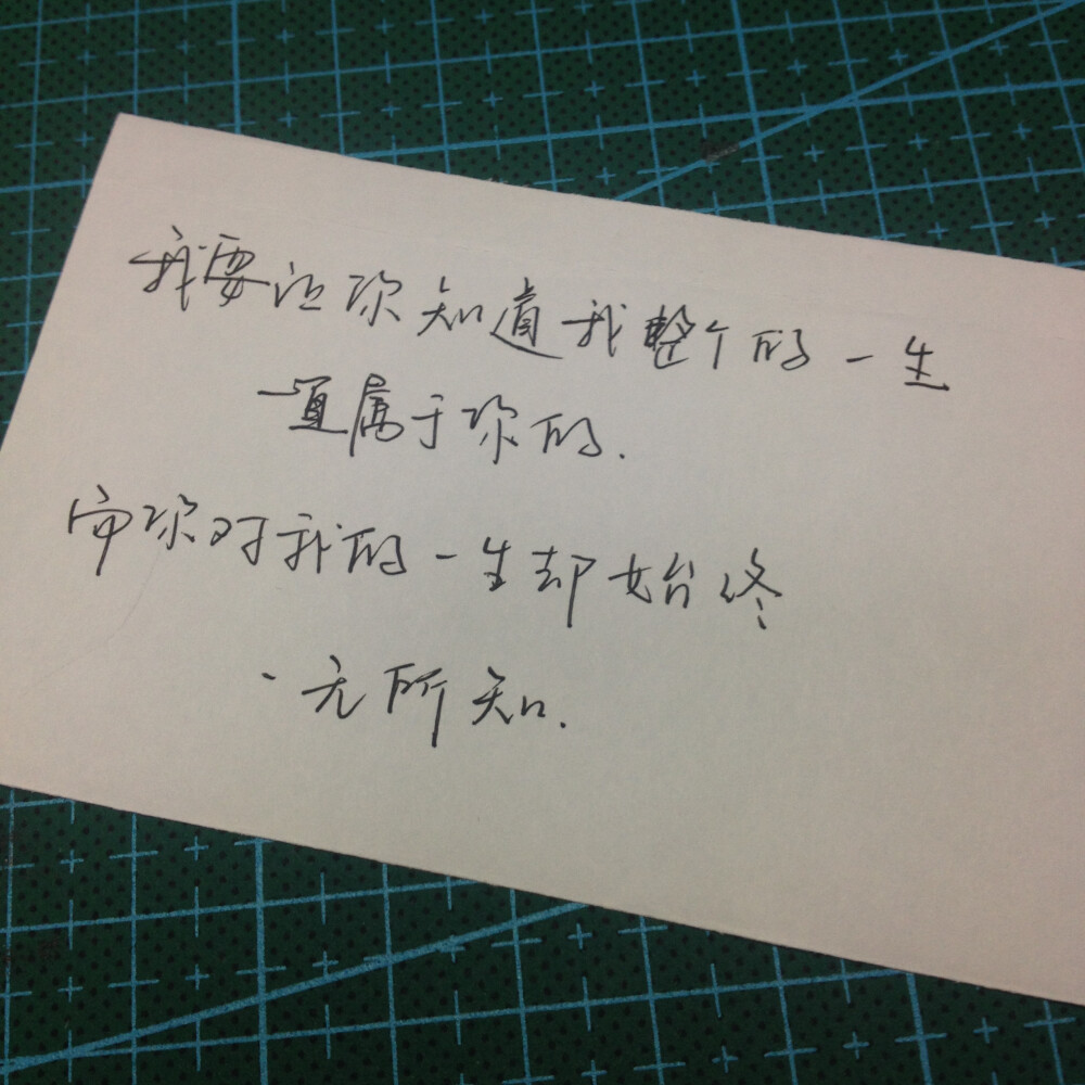 我要让你知道我整个的一生，一直属于你的，而你对我的一生却始终一无所知。