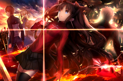 【来源P站，侵删】Unlimited Blade Works
制作発表から本当にあっという間でした…。Unlimited Blade Works、放送開始。
画师：志麻しのじ
远坂凛，英灵卫宫/Archer/红A，卫宫士郎，阿尔托莉亚·潘德拉贡/Saber。
动…