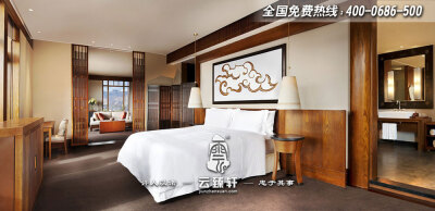 优雅质朴的中式度假酒店卧室设计