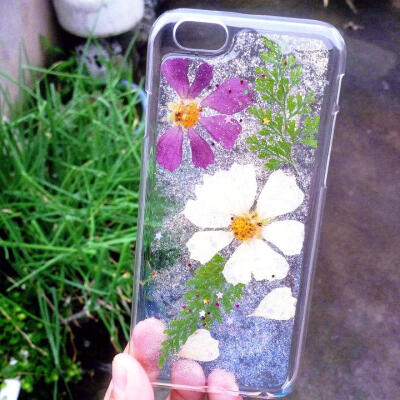 创意iphone7plus 植物标本苹果6s鲜花真花手机壳文艺范原创手作