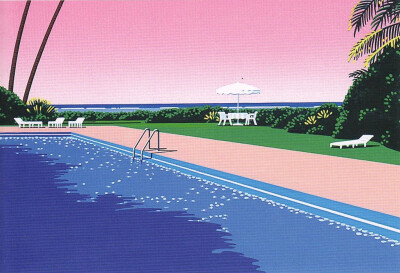 游泳池 ｜Hiroshi Nagai (永井博) ​​​​