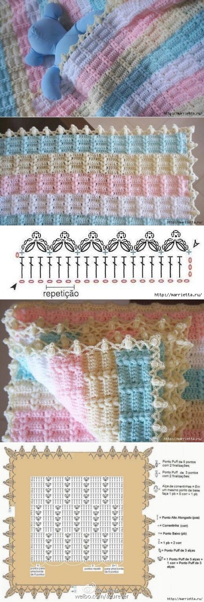 最简单的毛线毯子钩法图片