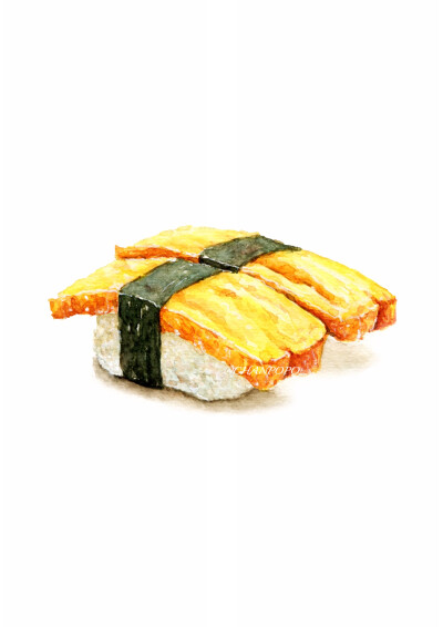 【小食刻】水彩 手绘 绘画 插画 美食 寿司
