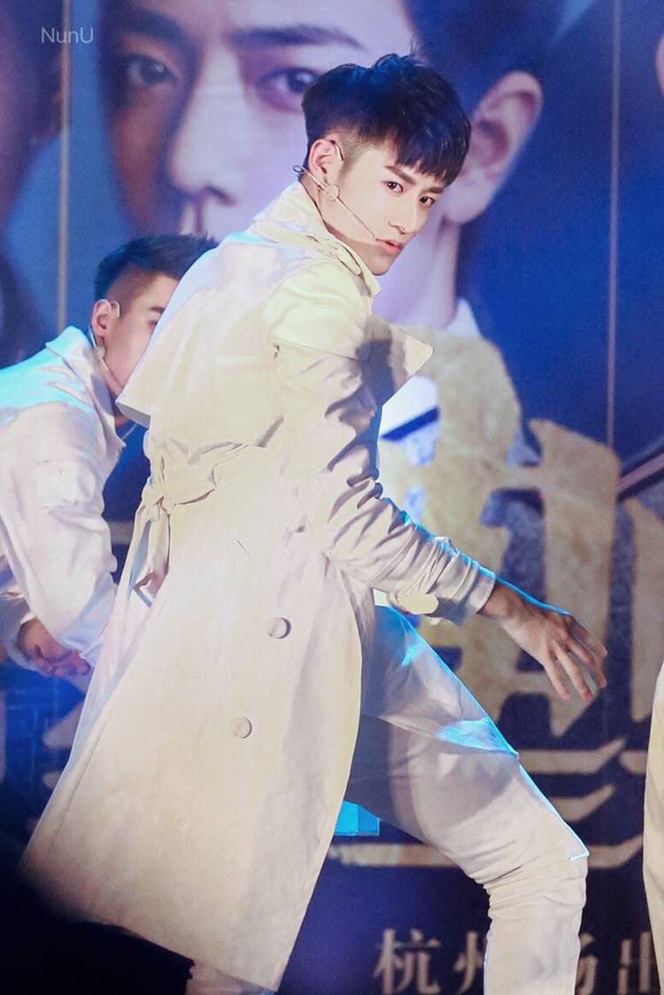 白衣飄飄，公子年少。
身姿挺拔，美貌俊俏。
歌如天籟，直衝雲霄。
舞似驚鴻，魅惑妖嬈。
霸氣歡帝，高冷傲嬌。
填詞譜曲，满腹文韬。
氣質優雅，高貴桀驁。
舞臺王者，盡顯霸道。
一顰一顧，一眸一笑。
楚楚動人，風華正茂。
