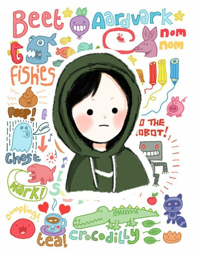 自己画的头像，喜欢可以关注我微博：画画的fink