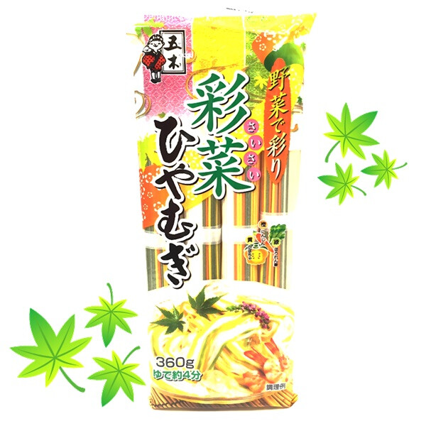 日本进口 五木 斋宫 彩色小麦生干面 彩菜蔬菜面条挂面 360g 2574