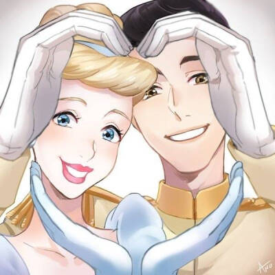 铁打的王子，流水的公主，迪士尼比心系列插画。