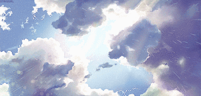 蓝雪』蓝天白云 意境 GIF 插画 场景 二次元 蓝色系 雨 空灵 淡色 清纯 壁纸 背景 横图 唯美 梦幻 白云是蓝天的灵魂