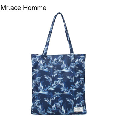 Mr.ace Homme印花单肩包拉链购物袋防水叠收纳袋便携手提旅行袋