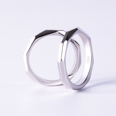 原创手工设计岩石戒指 S925纯银情侣戒指对戒情人节礼物简约