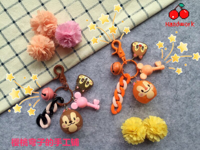 奇奇蒂蒂-迪斯尼圆圆钥匙扣，挂包扣。taobao:樱桃弯子手工铺 WX:CherryHandwork