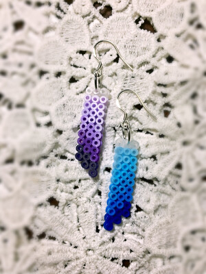 拼豆渐变小耳环～