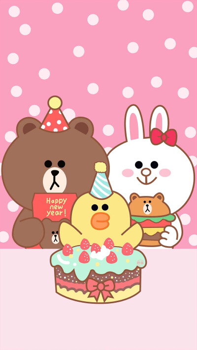 line friends 壁纸 iPhone 可妮兔布朗熊 