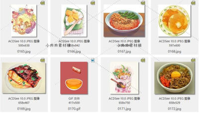 卡通萌系手绘美食插画 可爱水彩食物绘画临摹参考图片临摹素材5