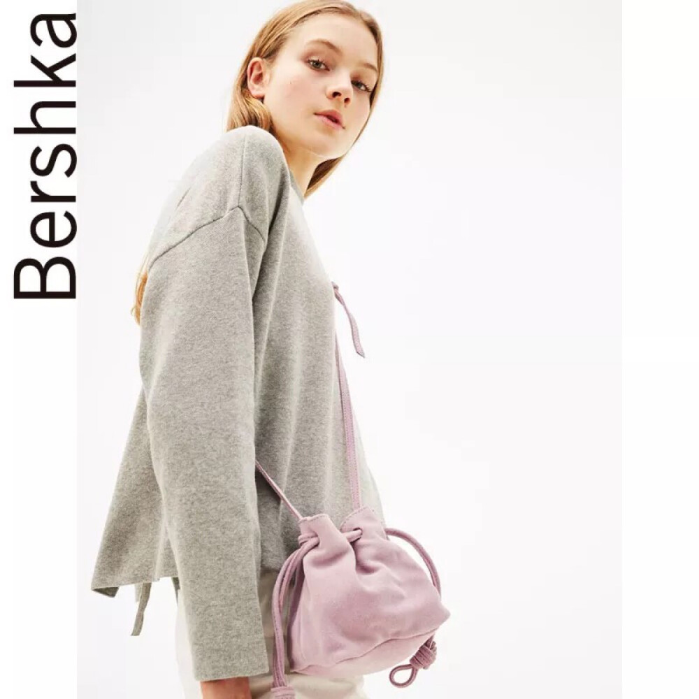 bershka女士麂皮迷你抽绳水桶包04316861600