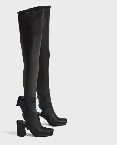 Image 3 of OVER-THE-KNEE HIGH HEEL LEATHER BOOTS from Zara