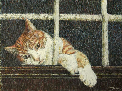 猫咪 版画 Tomoko Sakaoka