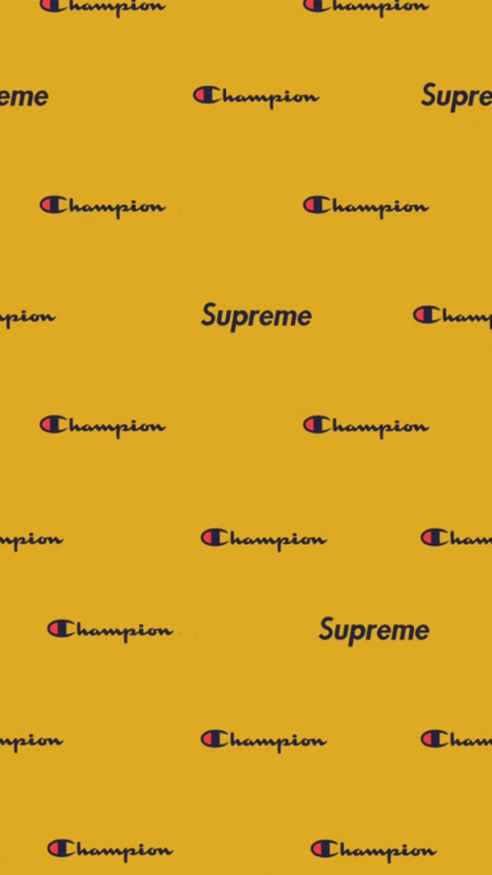 champion supreme 潮牌 壁纸 黄色