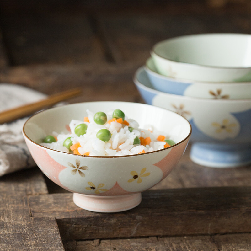 日本碗吃饭进口碗 瓷碗 米饭碗家用 日式釉下彩陶瓷餐具碗吃面碗