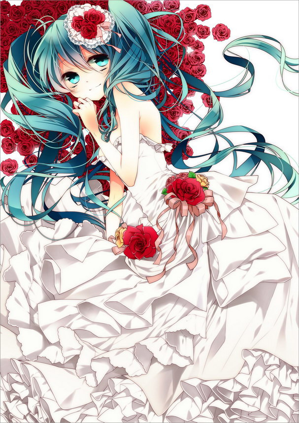 初音未来 世界第一的公主殿下 婚纱 玫瑰