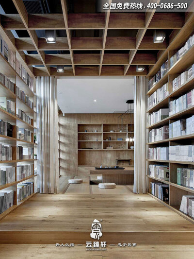 极简禅味书店空间走廊设计
