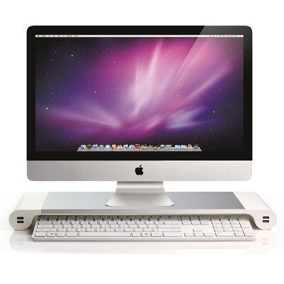 iMac台式电脑液晶显示器增高架底座托架多功能桌面键盘收纳架