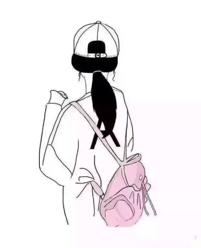 黑白卡通。 女生头像