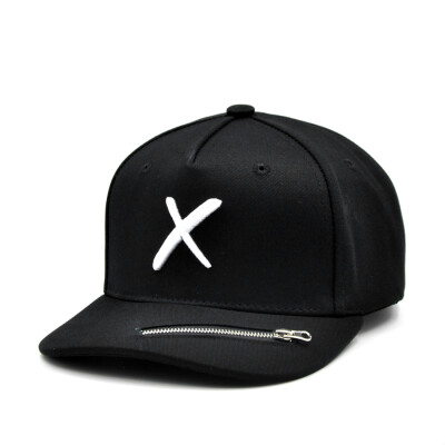 顺丰XOTIC Zipper Snapback 帽檐拉链 平帽檐 黑色