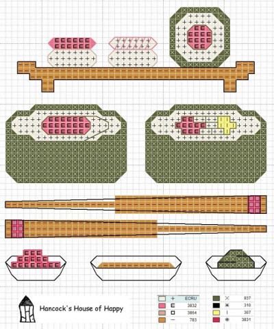 小舞家PBead拼豆图纸寿司系列