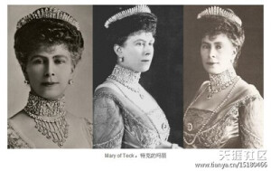 Queen Mary's "other" Fringe Tiara这顶皇冠属于玛丽王后，和The Fringe Tiara of Queen Mary很像，不过整体冠尖要短些，更纤细，而且可以作为项链使用。

