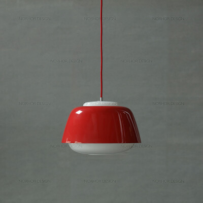 北欧表情德国TEO现代包豪斯MODU金属玻璃吊灯L号红色