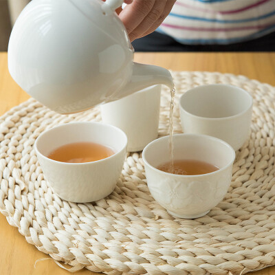 日本进口白色茶杯简约饮茶杯无柄杯喝茶杯水杯陶瓷杯子圆形小杯