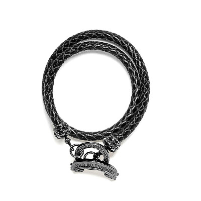 Crown Reel Weave Leather Bracelet 皇冠卷轴皮绳手环