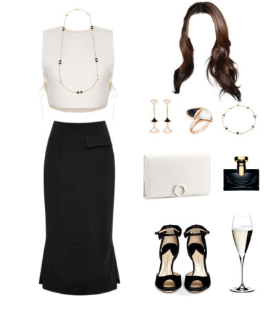 Ruban top，Josh Goot skirt，Paul Andrew pumps，Bvlgari wallet，Bvlgari jewels#82