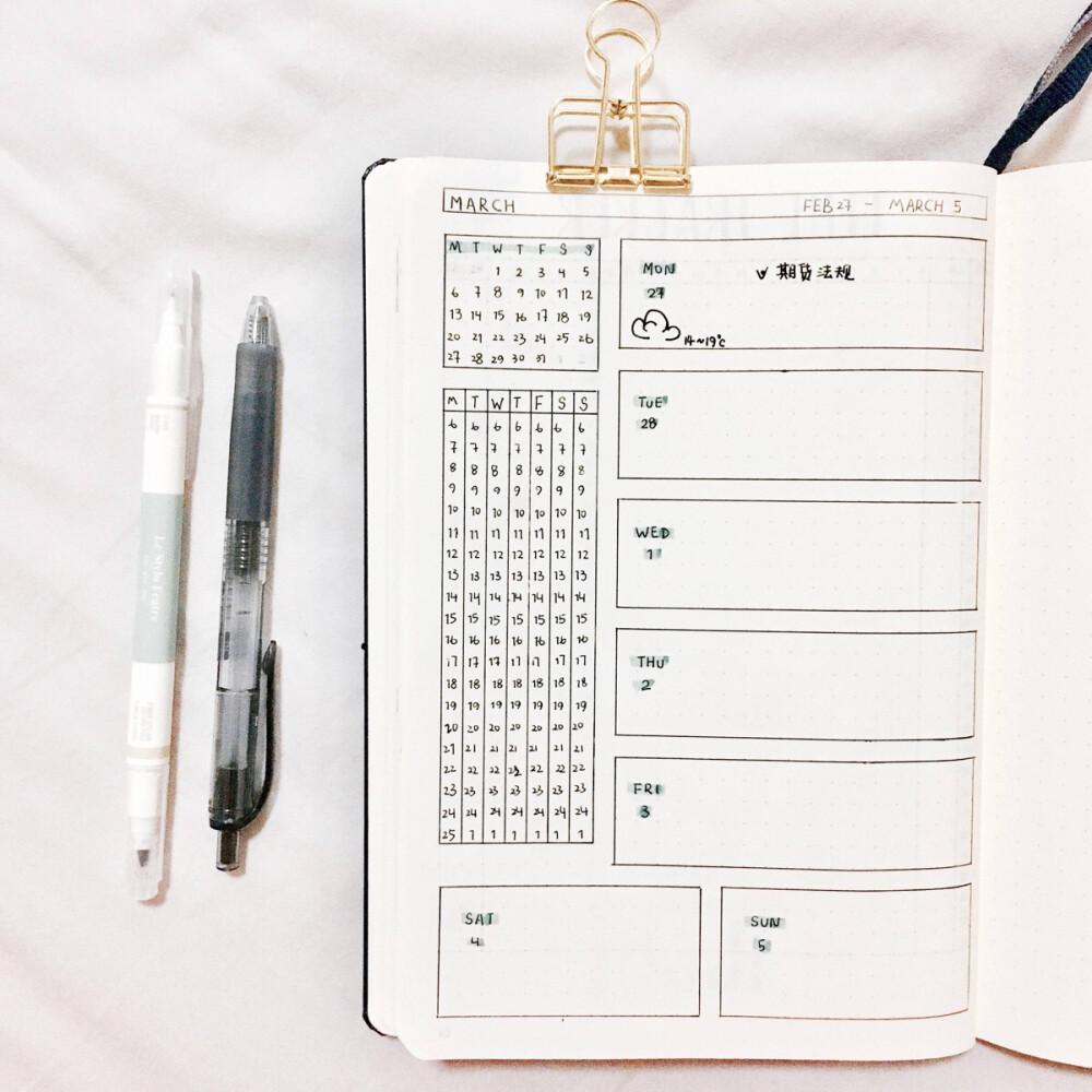 Bujo weekly 