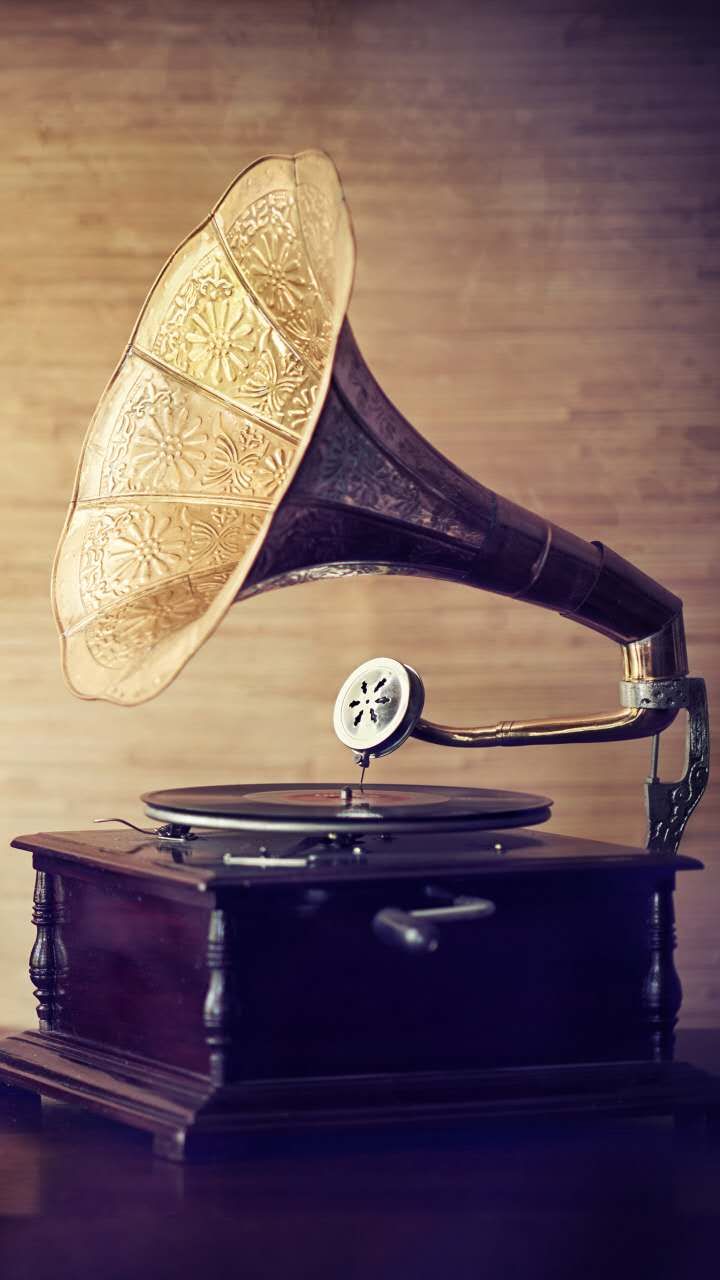 华为锁屏 老式留声机 旧唱片