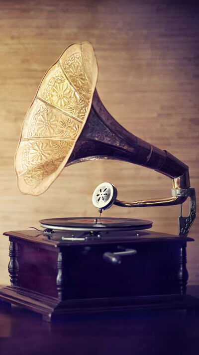 华为锁屏 老式留声机 旧唱片