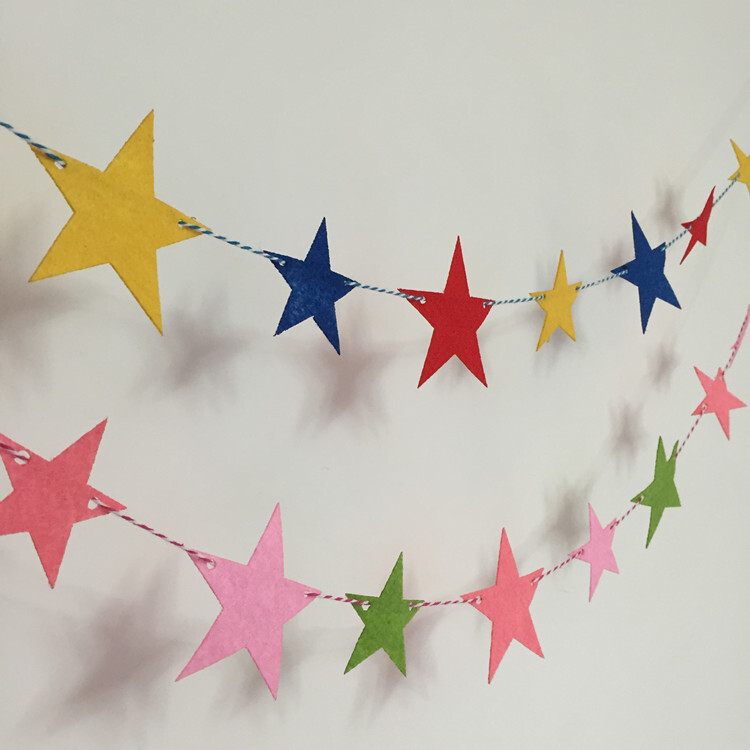 39全国包邮派对拉花彩旗装扮派对用品节日儿童房星星毛毡拍摄道具