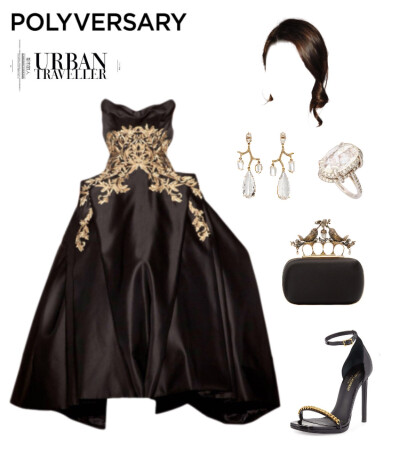 Merchase dress，Saint Laurent sandal，Alexander Mcqueen clutch