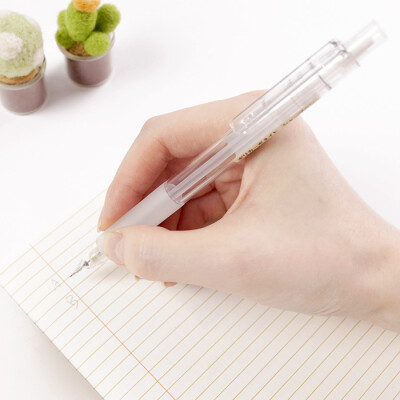 日本无印良品 MUJI 经典纯透明自动铅笔圆杆铅笔学生铅笔0.5mm