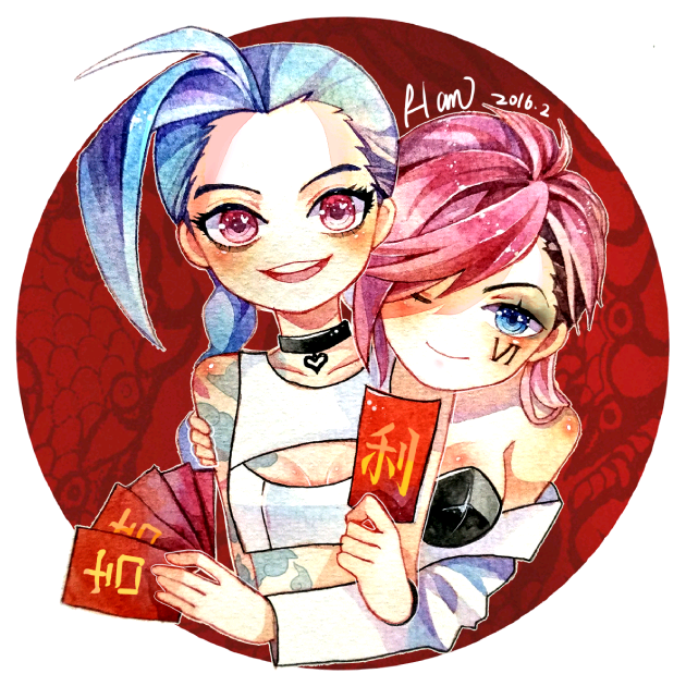 女神金克丝和她的小姐妹蔚 【P站画师】 JINX VI 转发注明出处