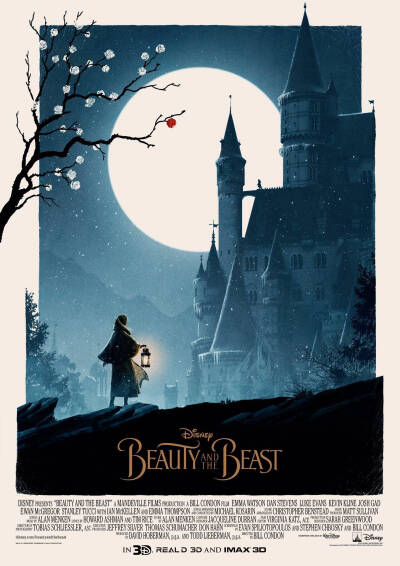 艺术家Matt Ferguson为迪士尼电影《美女与野兽》创作的三款绘画海报之一#美不过海报